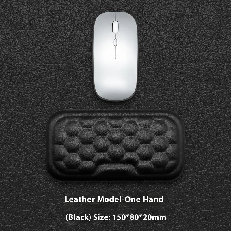 Memory foam computer wrist rest with silicone base in grey cloth cover style