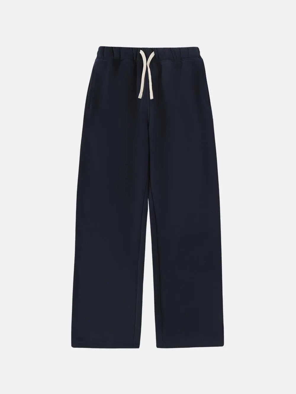 Men's fleece-lined sweatpants with elastic drawstring waist in loose fit design