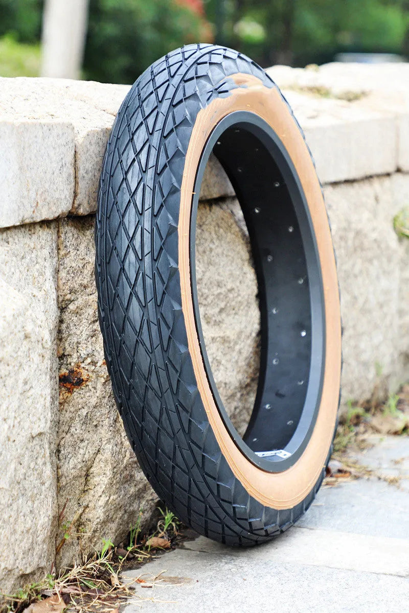 20x4.0 inch brown rubber tyre with skin edge detailing for snowmobile and electric beach car replacement