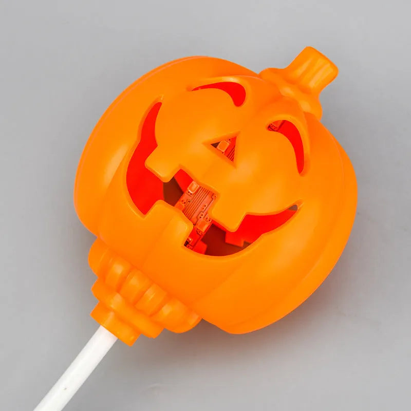 Pumpkin shaped LED lamp with yellow or purple light options for Halloween and autumn decoration