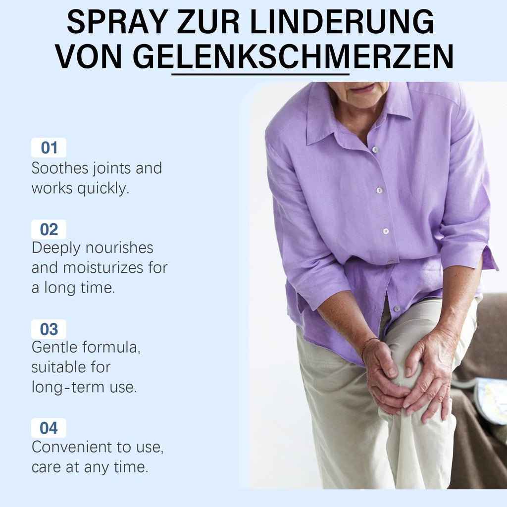 Joint Relief Spray 60ml bottle for soothing joint discomfort and enhancing vitality, universal skin type.