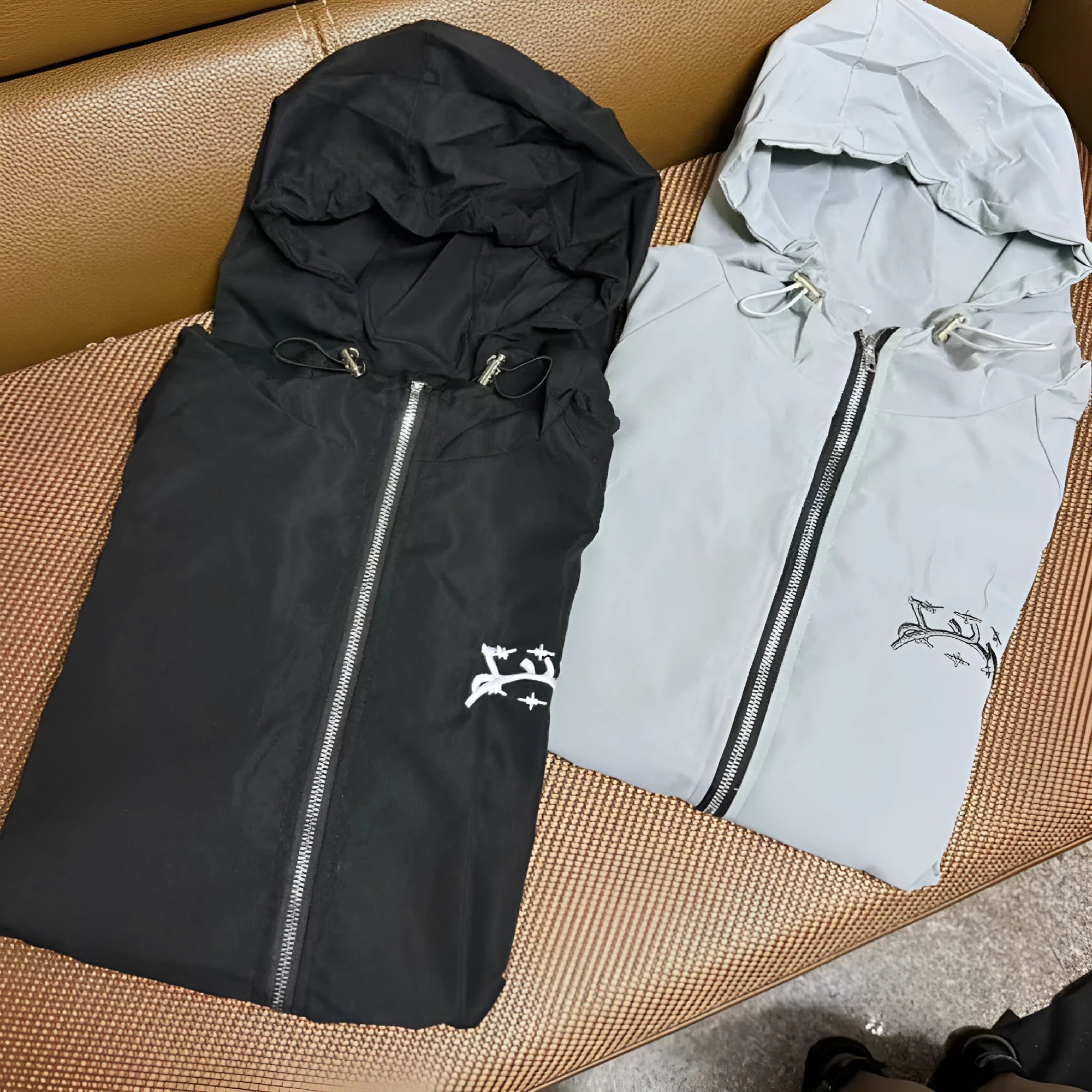 Men's grey loose fit hooded sun protection jacket with British style detailing