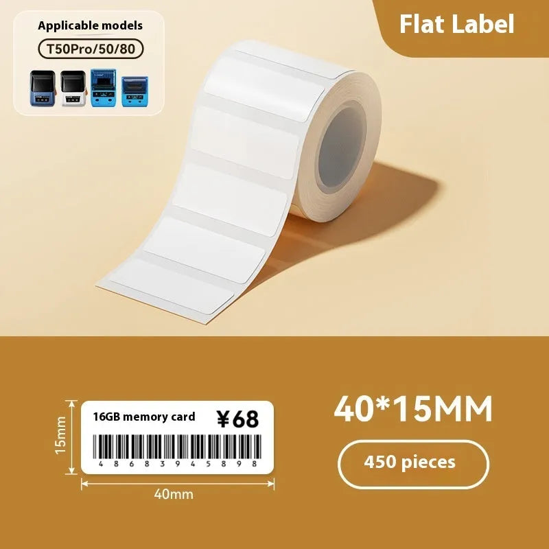 Pack of transparent waterproof adhesive label stickers in various rectangular and round sizes on a sheet.
