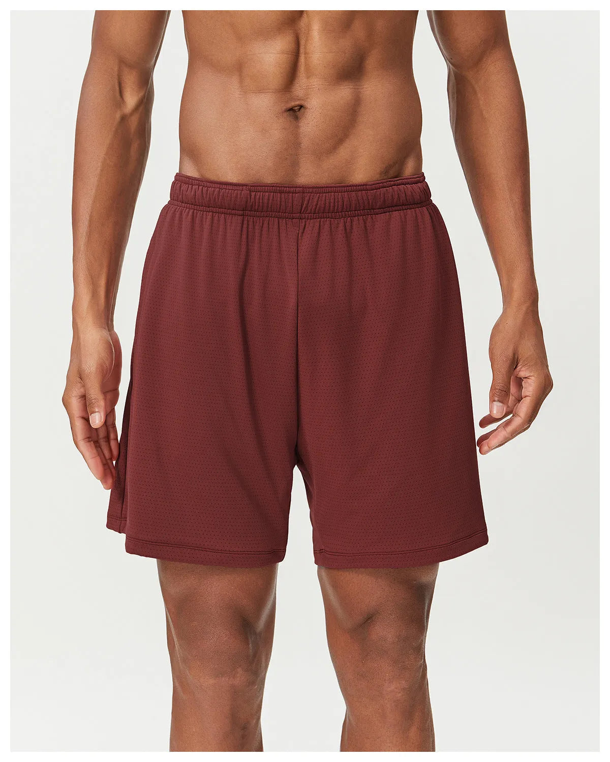 Men's quick-drying running shorts in seven colours with double-layer construction and moisture-wicking fabric