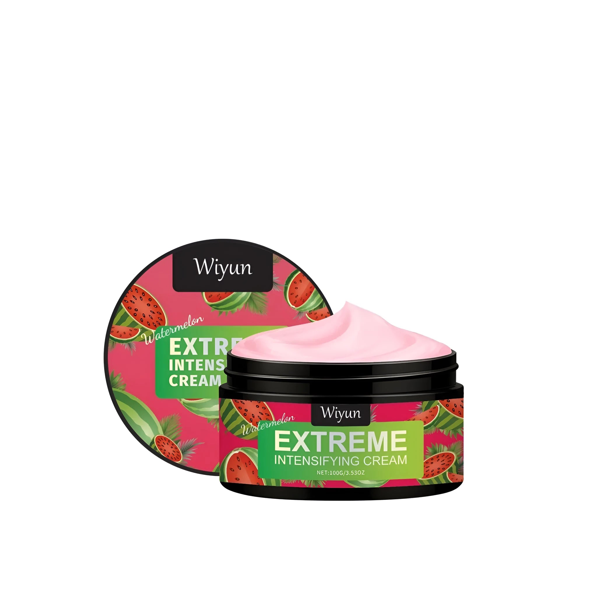 Watermelon Extreme Intensifying Cream gel in 100g size with olive oil and watermelon seed oil.