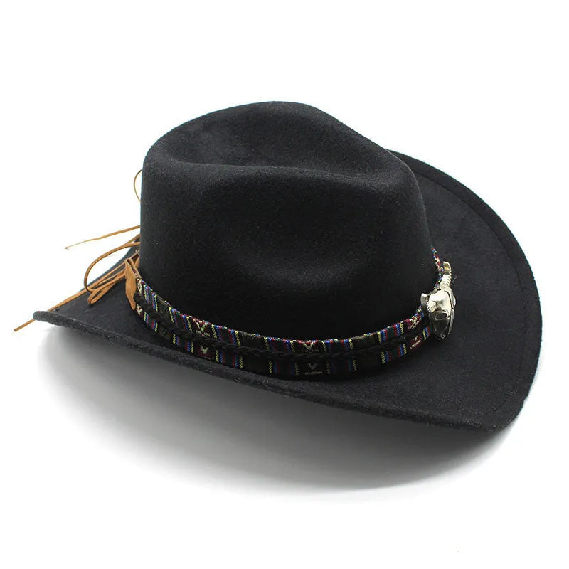 Polyester Western cowboy hat with bell crown in army green colour