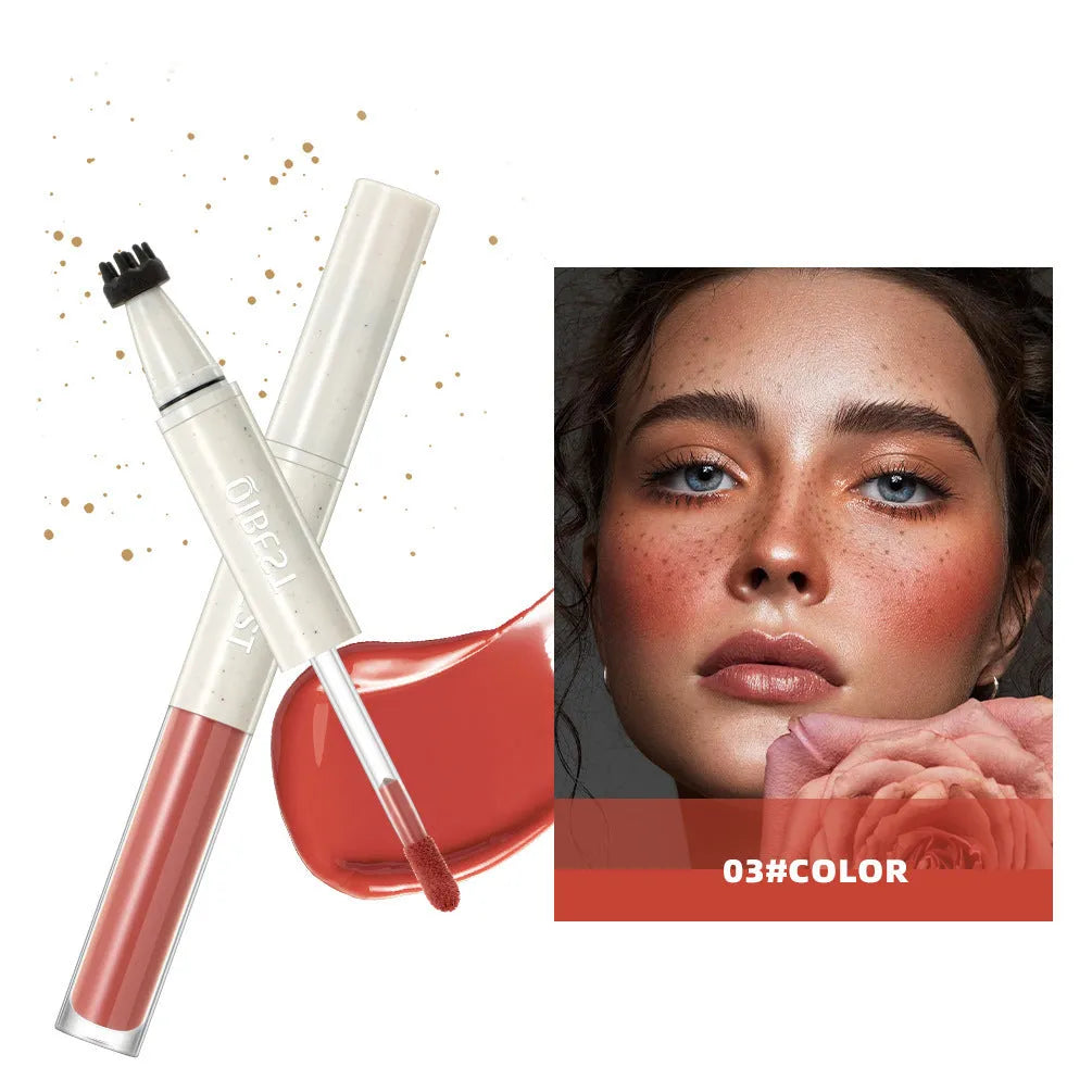 Double-headed freckle blush powder in matte finish with applicator, available in four colour options