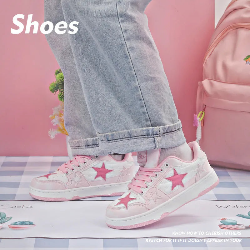 Unisex denim skateboard shoes with flat heel and round toe in black, green, or pink.