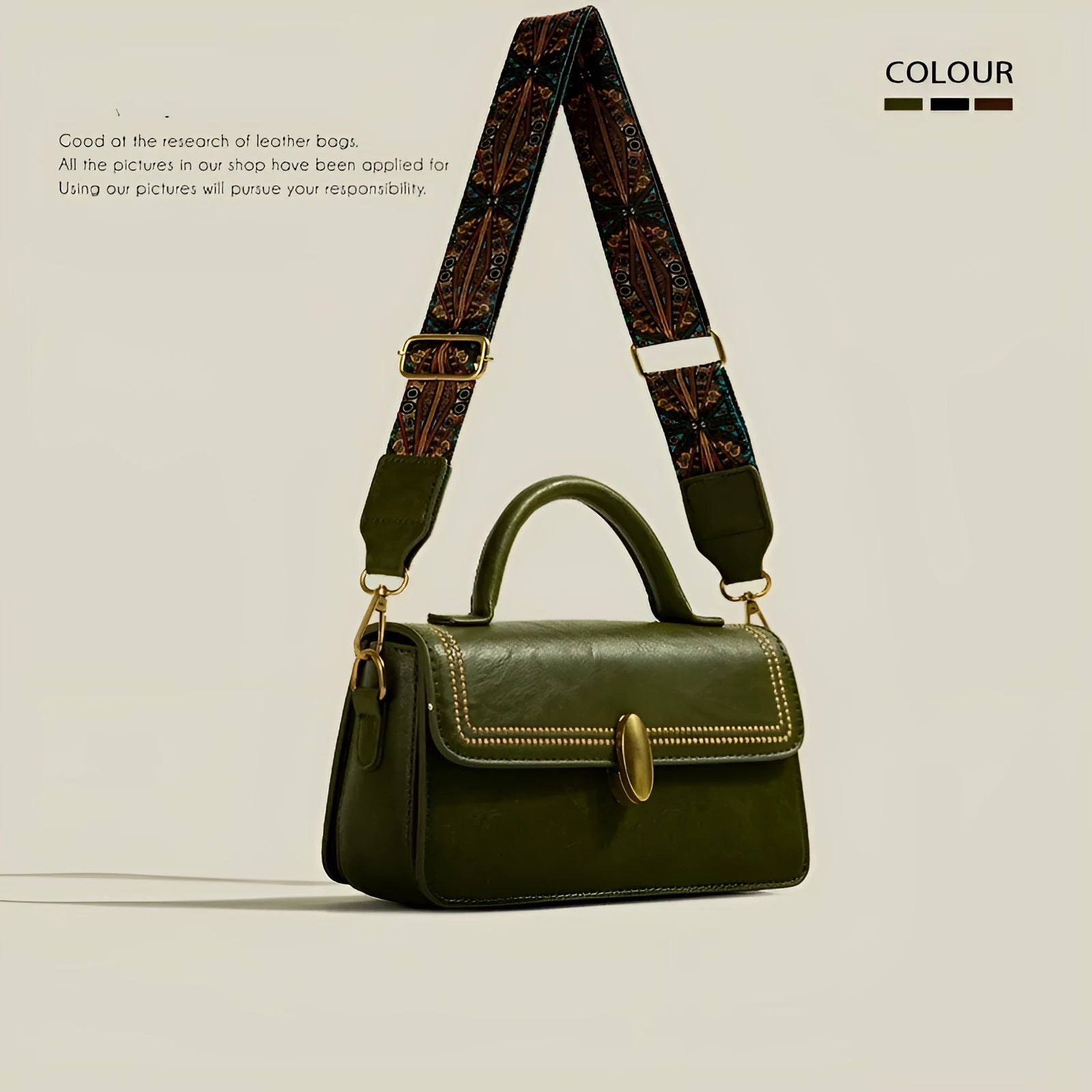 Retro women's messenger bag in textured PU leather with internal phone pocket and file compartment