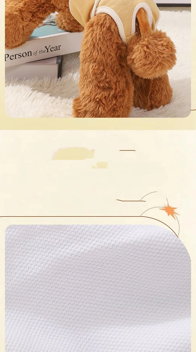 Light blue dog physical safety pants made from breathable pure cotton with elasticated waist