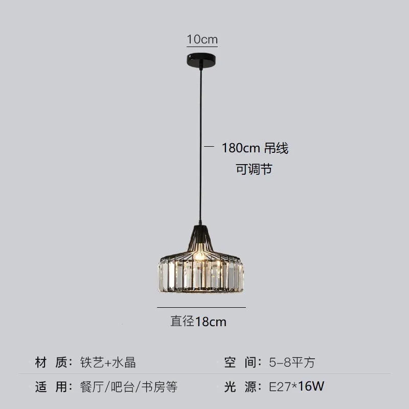 Modern crystal chandelier ceiling lamp in black or gold with LED lighting