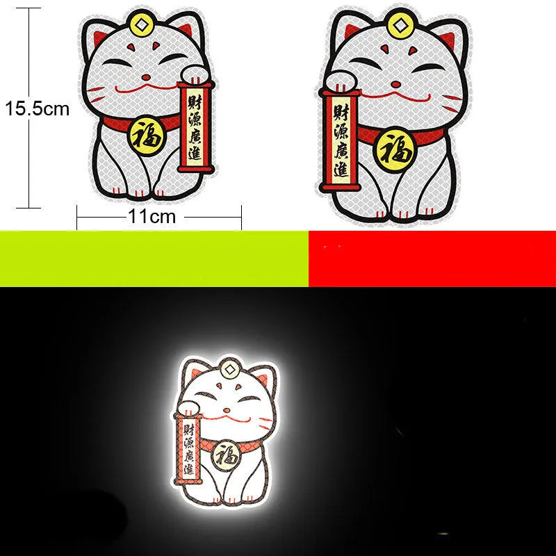 A pair of diamond reflective film warning stickers for vehicles, showing sample designs.