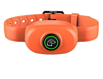Black and orange waterproof remote dog training collar with rechargeable unit for bark control.