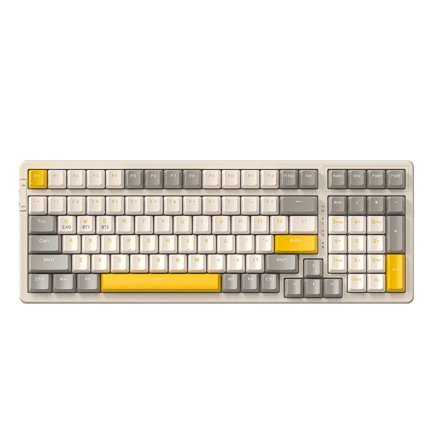 Free Wolf K96 Bluetooth dual-mode hot-swappable mechanical keyboard in compact black ABS case.