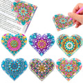 Six handmade leather bookmarks with crystal flower designs in modern simplicity style