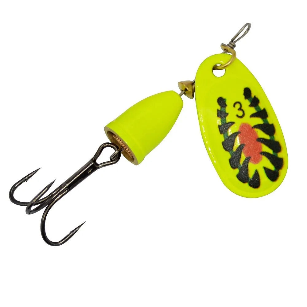 R composite rotating sequins copper bell fishing lure in seven colour options including gold, silver, and rose gold
