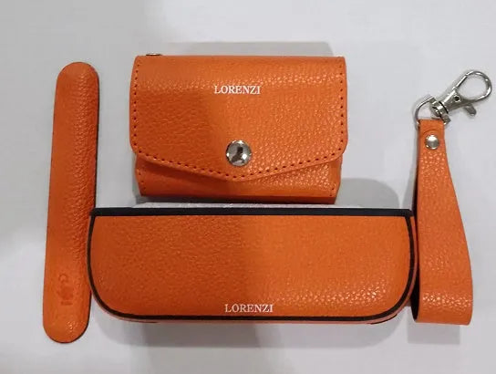 Light luxury fabric protective storage bag in leopard print and yellow colour options, shown with zip open.