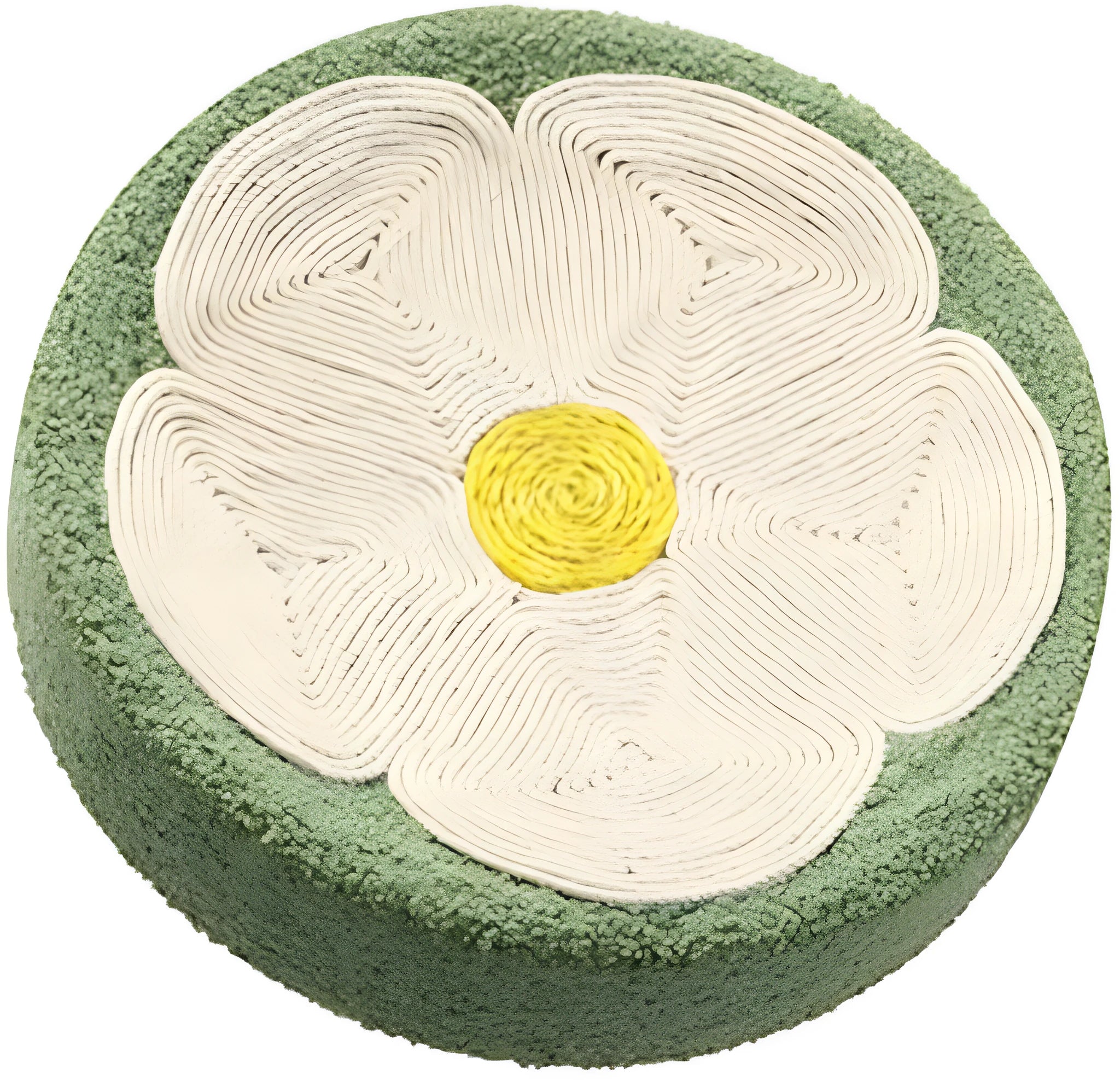 Green round cat scratcher bowl lounge bed with sisal scratching surface