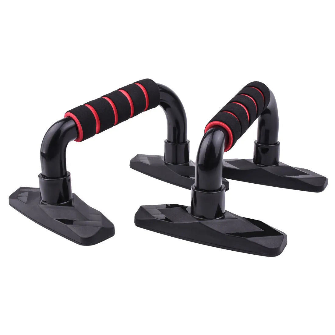 I-shaped push up bars in various colours for arm, chest, core and shoulder muscle training exercises