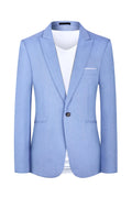 Lightweight men's casual western style blazer jacket in pink or light blue for spring and summer.