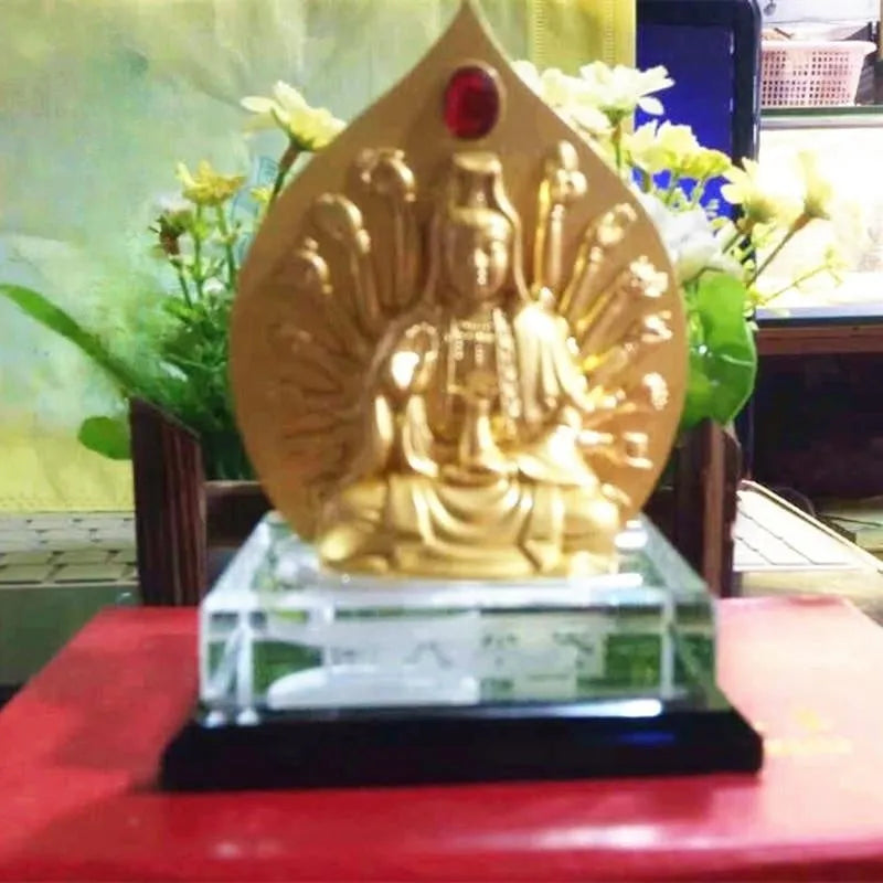 Alloy prayer wheel car decoration with Chinese tradition styling and rotary function