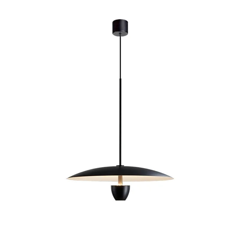 Black modern minimalist chandelier with 400mm size and warm light