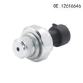 Silver metal General Motors fuel pressure sensor with part numbers 12616646 and 12677836.