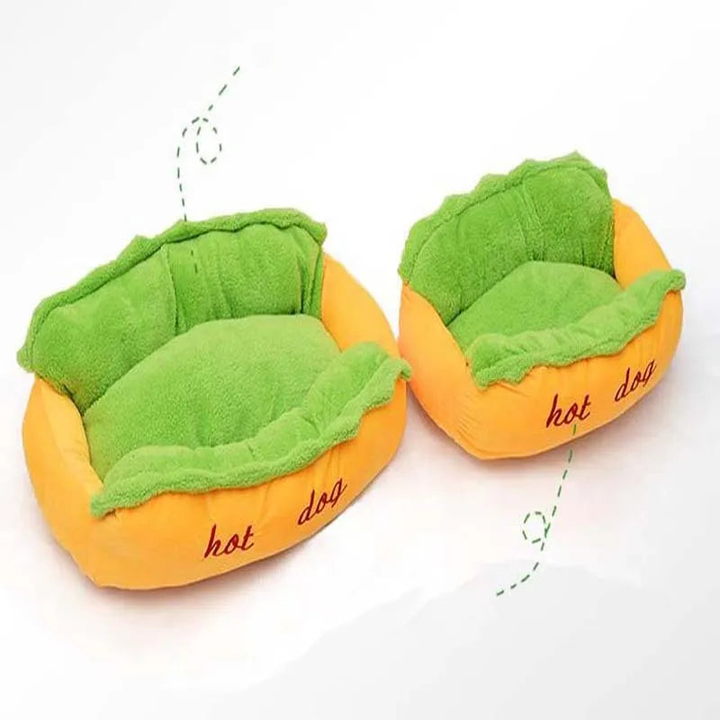Brown pet dog bed with removable cushion, flannelette surface, and anti-slip oxford fabric base