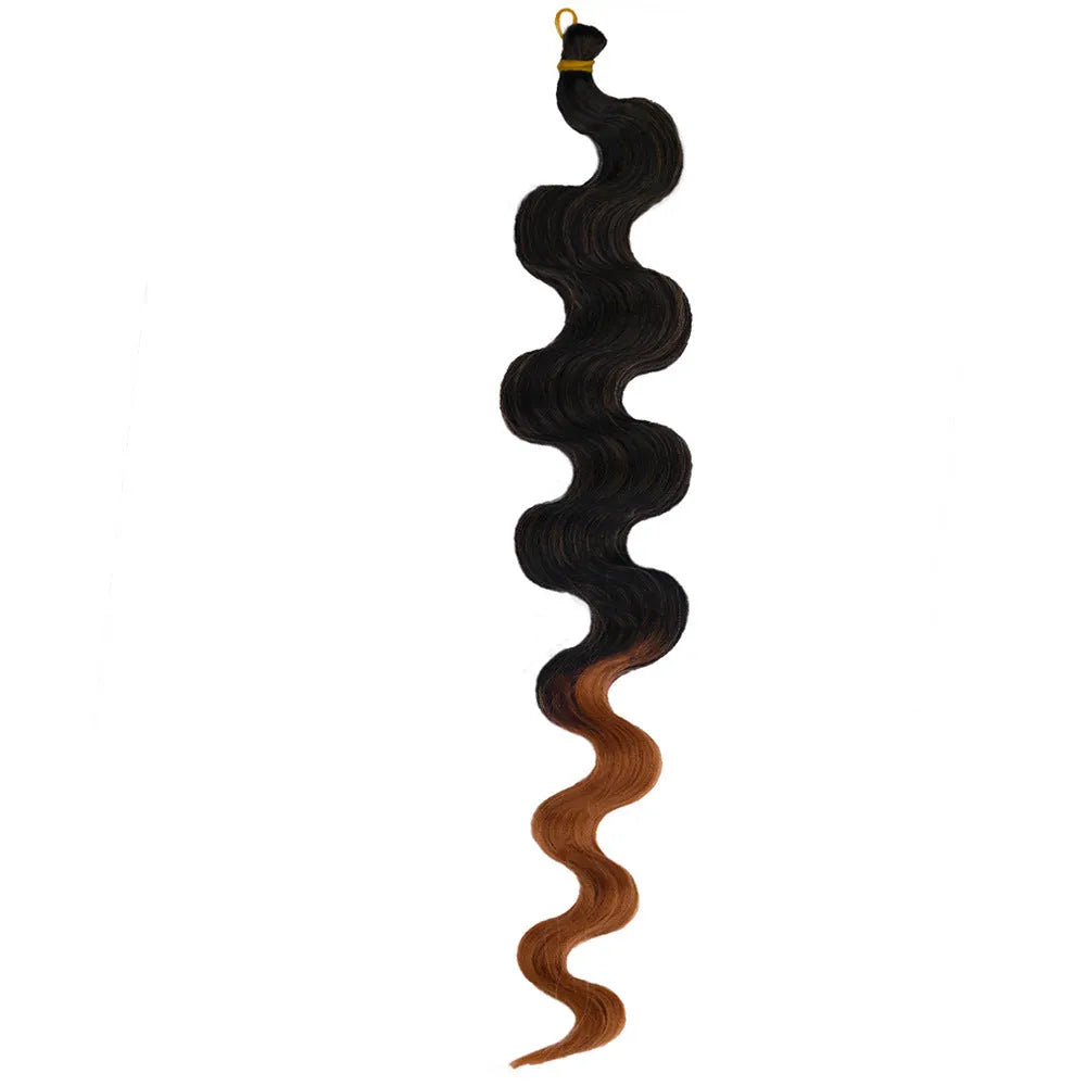 Long wine red synthetic wig with big waves, shown as a 24-inch crochet hair extension.