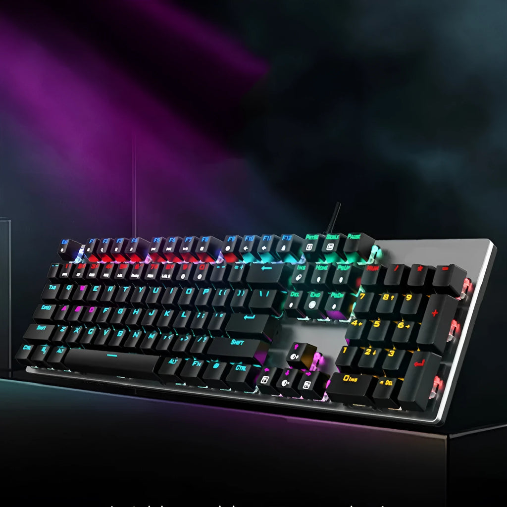AOC GK410 wired mechanical keyboard with backlit keys and metal case