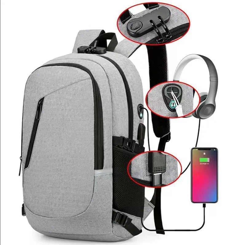 Blue Oxford cloth leisure travel backpack with 20-35L capacity