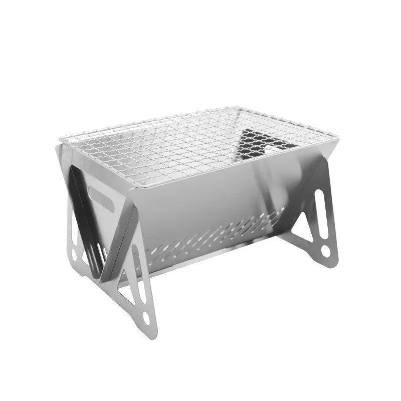 Large stainless steel folding barbecue oven with storage bag, suitable for 1-2 people.