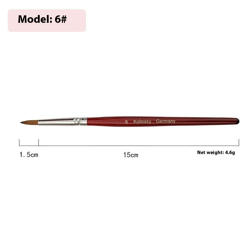 Nail art crystal pen with round tip on rosewood handle for dotting and detailing