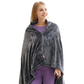 USB heated blanket made of coral fleece, 150x85cm, dark grey, with 3 temperature settings