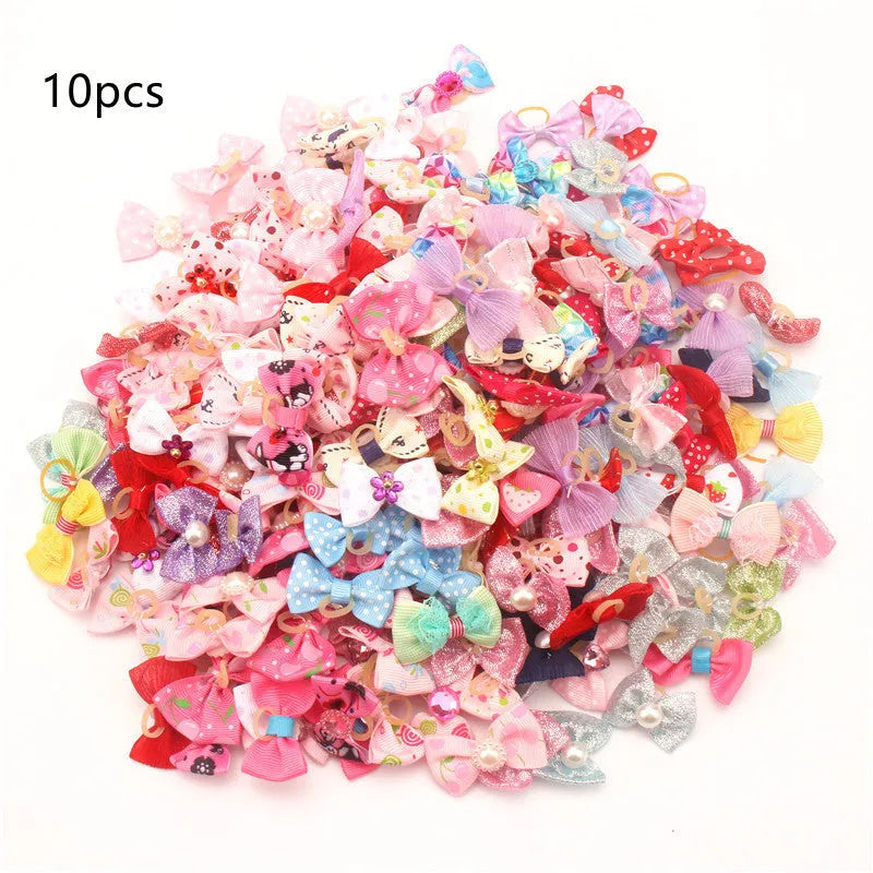 10-piece polyester bow headband set for small pets size 0 general gender