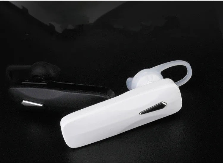 M163 Bluetooth car headset showing control buttons for calls, volume, and selfie remote