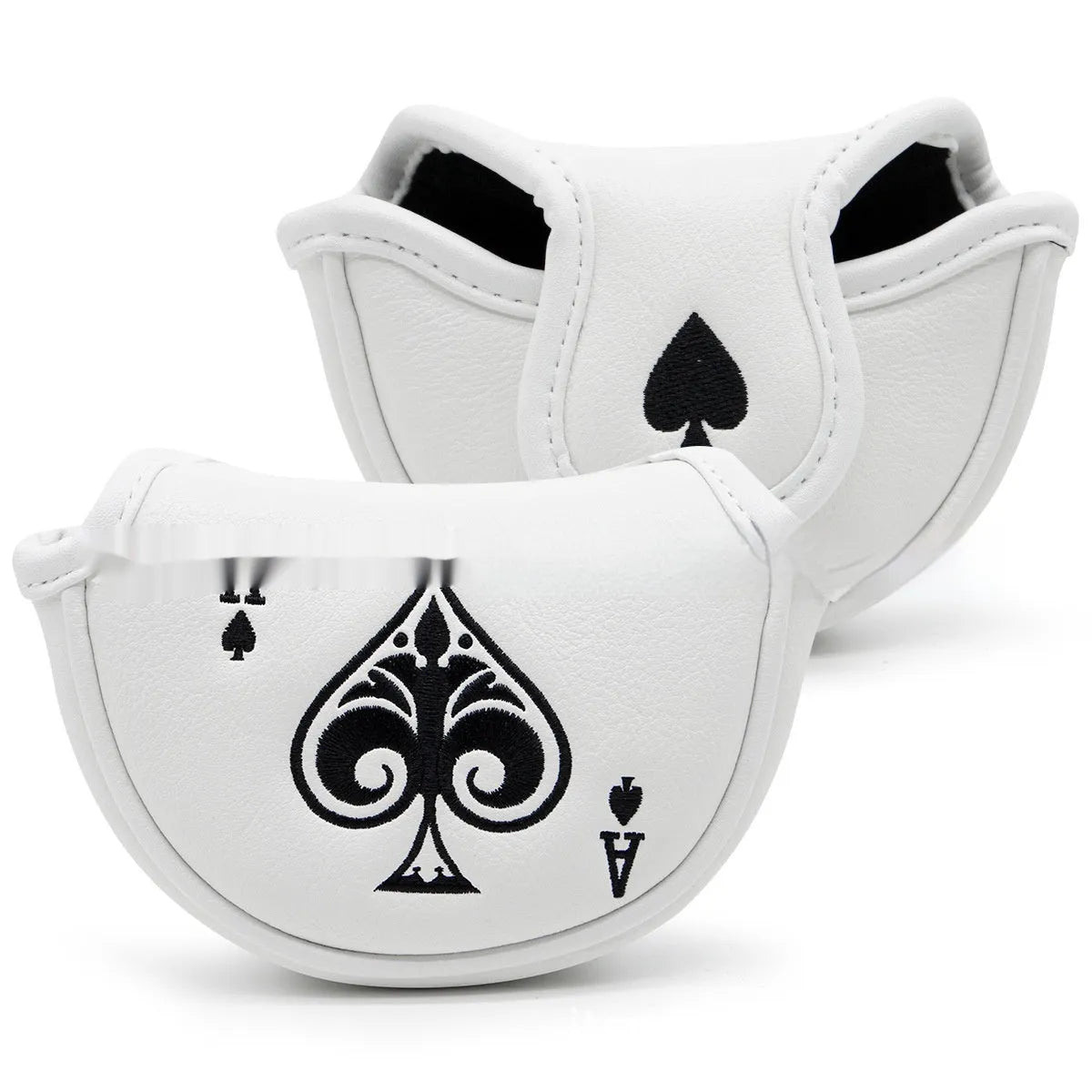 A PU golf putter sleeve shown in one of three available colours, designed to cover and protect a putter head.