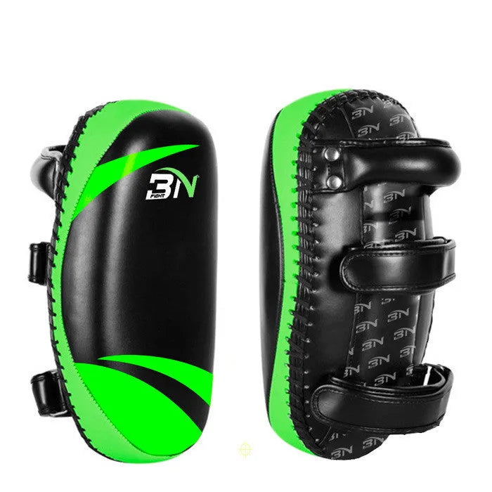 Taekwondo boxing protective gear target pad in fluorescent green with soft PU surface and elastic rubber liner