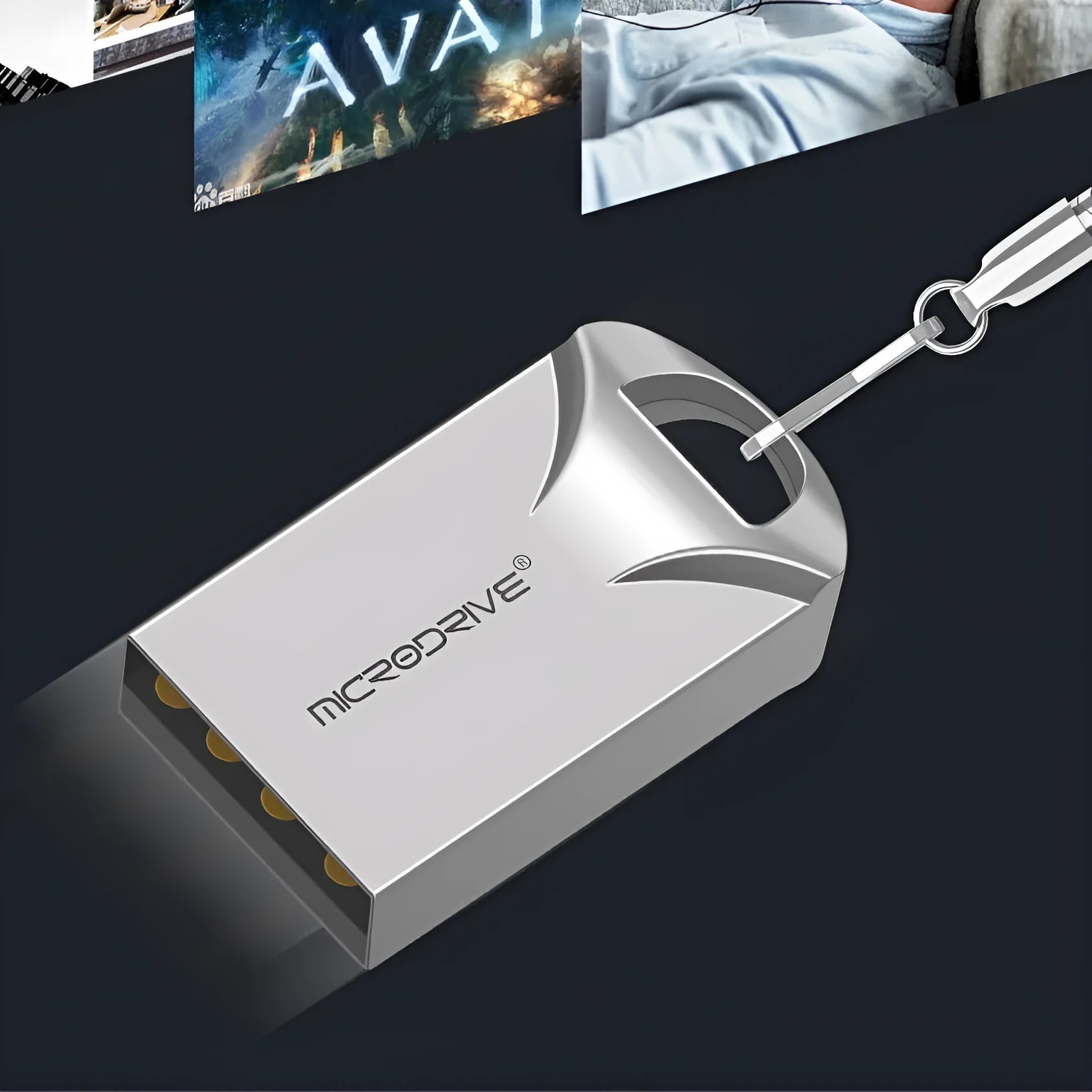 Mini metal USB flash drive in black or silver measuring 23x12x8mm with capacities from 4GB to 128GB