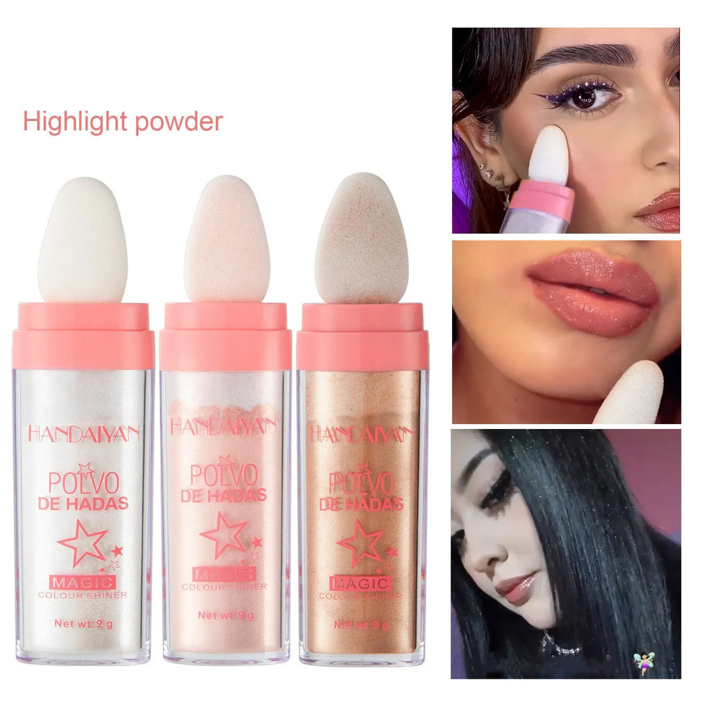 Body brightening highlighting powder in three colour options with compact case
