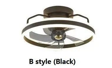 Modern ceiling fan light with white PC blades and acrylic lampshade showing 500mm diameter