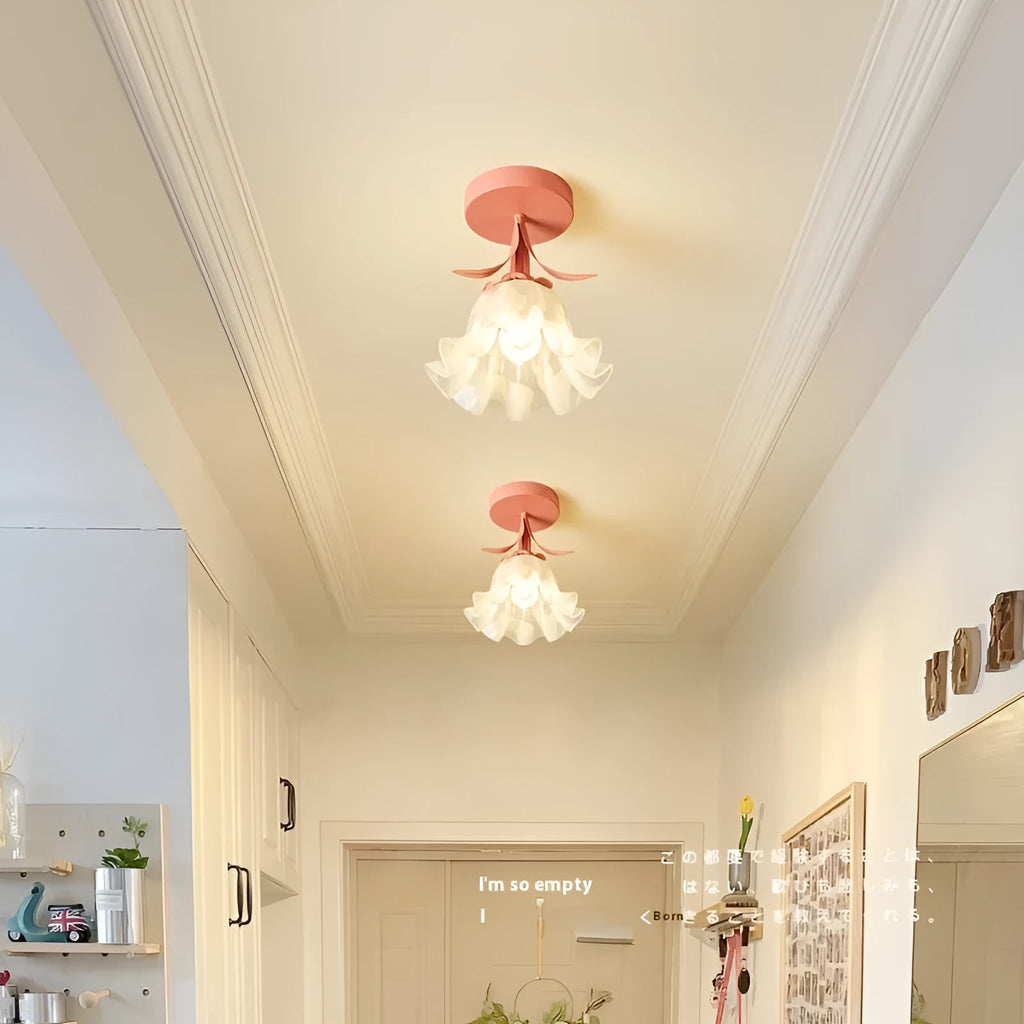 Cream Linglan flower design corridor aisle light with three-colour changing wall control