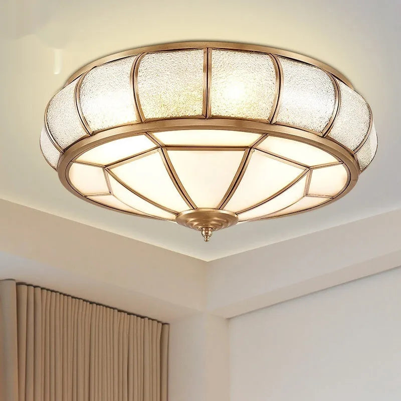Copper ceiling light American style with tri-colour light source 35cm diameter