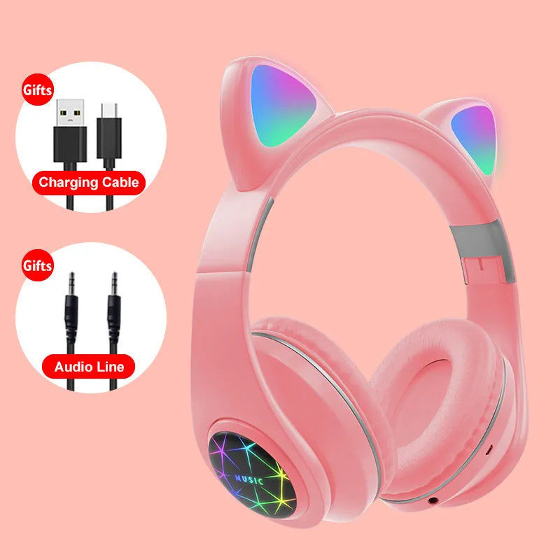 Cat ear wireless Bluetooth sports headset in six colour options