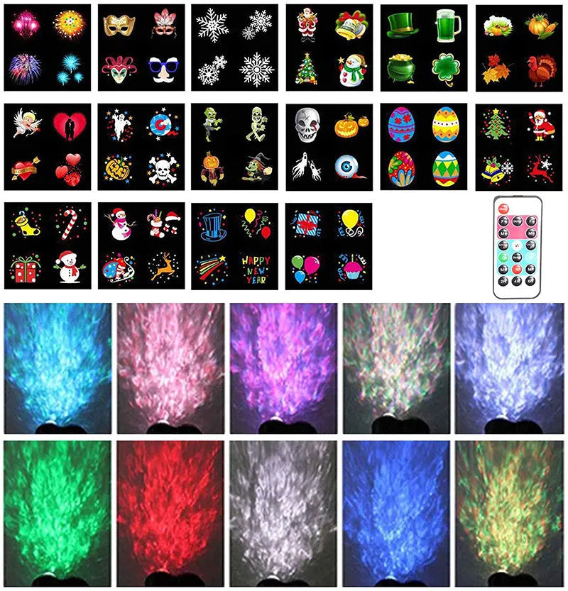 Outdoor waterproof double tube animated water pattern LED garden light with colour cards.