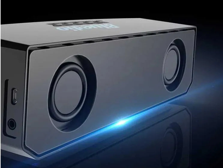Black BS-6 Bluetooth smart speaker with 52mm driver and micro-USB charging port