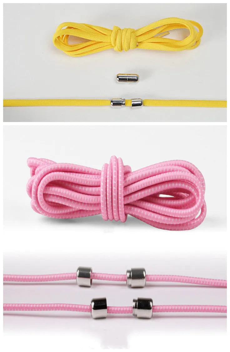 Lazy Laces no-tie elastic shoelaces with metal buckle, 105cm length, multiple colours