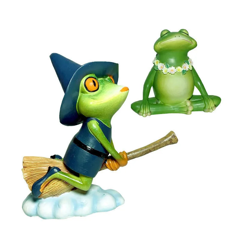 Magic Yoga Frog decoration in RDW123 colour, plastic and resin European-style ornament
