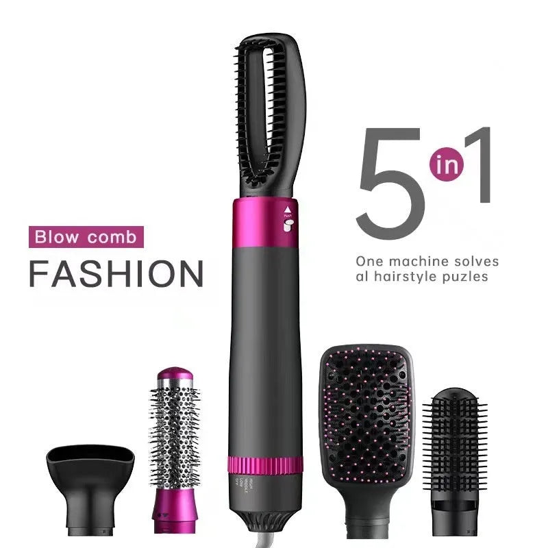 Dyson grey 5-in-1 hair dryer brush styling tool with multiple brush attachments