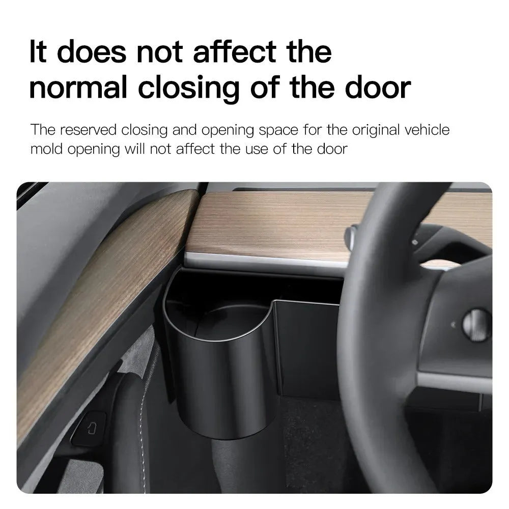 Tesla Model 3 and Model Y dashboard cup holder with waterproof plastic construction and carrying handle